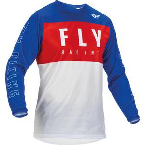 Fly Racing F-16 Maillot de motocross, blanc-rouge-bleu, taille M