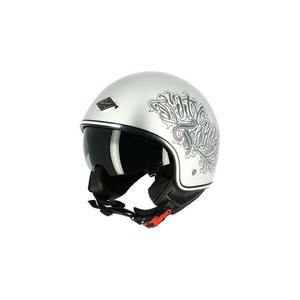 Casque jet Astone MINIJET 66 Dirty Trills argent- XL