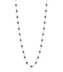 Gigi Clozeau - Femme - Collier or jaune et perles de résine 42 cm - Bleu