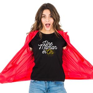 T-shirt Femme - Maman En Or - Noir - Taille M