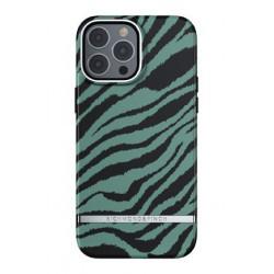 Richmond & Finch - Coque Rigide Emerald Zebra - Couleur : Vert - Modèle : iPhone 13 Pro Max