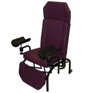 Fauteuil de prélèvement Quiego 1500 Prune Sans appui-tête Avec appui-jambes relevable synchronisé au dossier