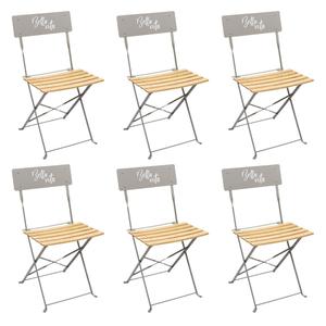 Malam - lot de 6 chaises pliantes taupe motif bella vita