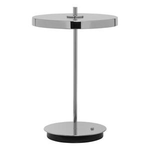 ASTERIA MOVE-Lampe à poser sans fil LED avec variateur/prise USB et chargeur à induction Acier/PMMA H30.6cm Argenté