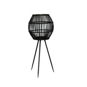 MANAO-Lampe à poser tripode Métal/Rotin H69cm Noir
