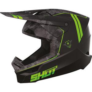Shot Furious Army Casque de motocross, noir-vert, taille S