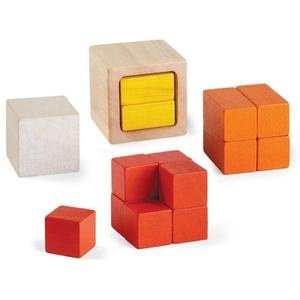 Cubes en Bois sensoriels 'Volumes & Fractions' PlanToys - Jouet en