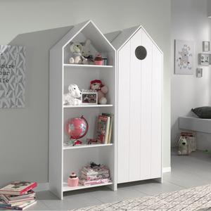 HAVRE - Pack Bibliothèque + Armoire 1 Porte Blanche