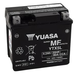 YUASA Batterie YUASA W/C sans entretien activée usine - YTX5L FA