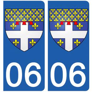 2 stickers pour plaque d'immatriculation Auto, 06 Antibes