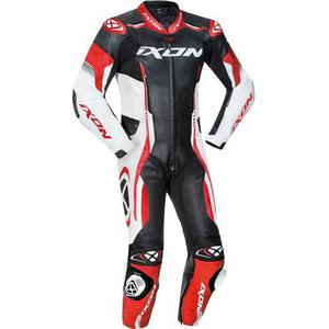 Ixon Vortex 2 Costume en cuir de moto d'une pièce, noir-blanc-rouge, taille M