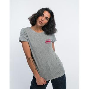 T-shirt Femme - Amour Cœur - Gris Chiné - Taille XL