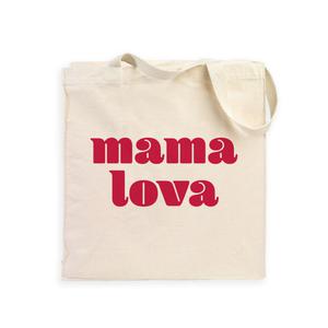 Totebag Mama Lova Cœur Rouge - Naturel - Taille TU