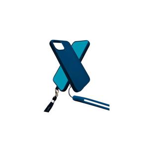 Jaym - Coque Souple Avec Cordon Nylon - Couleur : Bleu - Modèle : iPhone 14 Pro