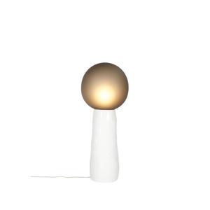 KOKESHI SMALL-Lampe de sol Verre/Céramique H75cm Blanc