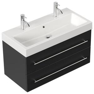 Meuble salle de bain SUNRISE SoftClose noir SoftClose aspect satiné