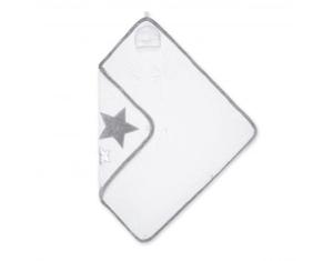 BEMINI Couverture Nomade BISIDE 90x90cm Softy Etoiles Motif Etoiles Ecru