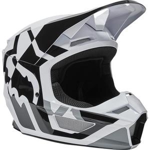 FOX V1 Lux Casque de motocross pour jeunes, noir-blanc, taille L