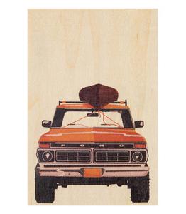 Woodhi - Carte postale en bois Travel Pick up - Blanc