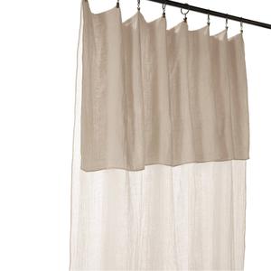 OUREA - Rideau Ajustable 140x300 cm Gaze de Coton Pampa + 8 Anneaux Pince