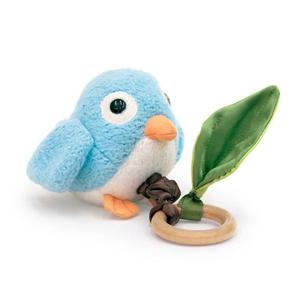 Hochet Anneau de dentition Apple Park Oiseau Bleu Vibrant Coton Bio