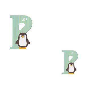 Lettre en bois Animaux P comme 'Pingouin' 8 cm Sevi 1831 - Jouets en