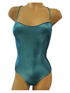 CALARENA - Maillot une pièce glossy bleu canard RIVIERA