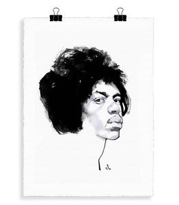 Image Republic - Portrait J3 Jimi Hendrix 56 x 76 cm - Blanc