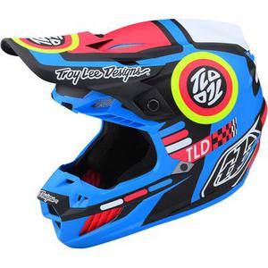 Troy Lee Designs SE5 Drop In MIPS Casque de motocross, noir-rouge-bleu, taille M