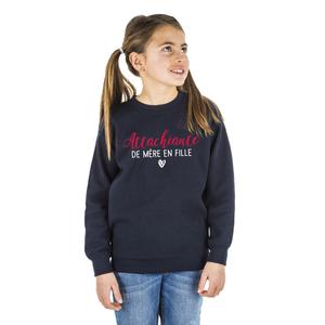 Sweat Enfant Attachiante De Mère En Fille - Navy - Taille 4 ans