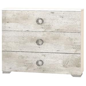 Goya - commode 3 tiroirs avec poignées chromées