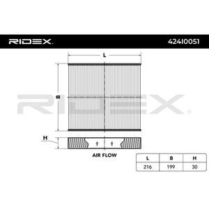 RIDEX Filtre d'habitacle NISSAN,HONDA,CHEVROLET 424I0051 PU1013E,8981394280,J1341002 272472Y000,272750N025,272774M00,272774M400,272774M425,272779W125