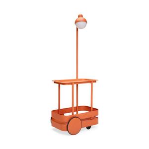 JOLLY TROLLEY-Lampadaire chariot d'extérieur rechargeable H200cm Orange