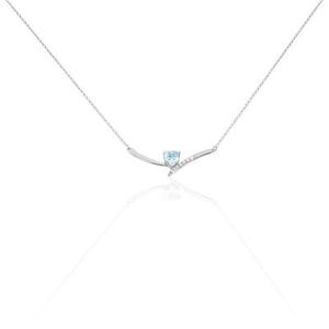 Collier Eva Or Blanc Topaze Et Oxyde De Zirconium