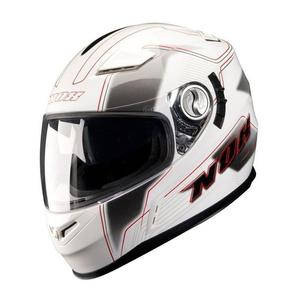 Casque intأ gral Nox N917 VHORTEX blanc/rouge- XS