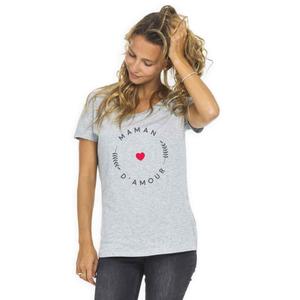 T-shirt Femme - Maman D'amour - Gris Chiné - Taille M