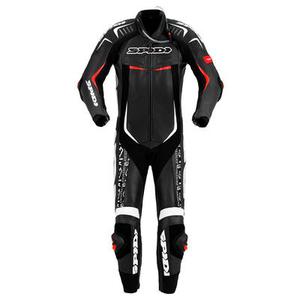 Spidi Track Wind Replica Evo Combinaison de cuir de moto One Piece, noir-blanc, taille 54