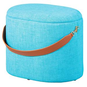 DEENA - Pouf avec Coffre et Lanière Bleu Océan