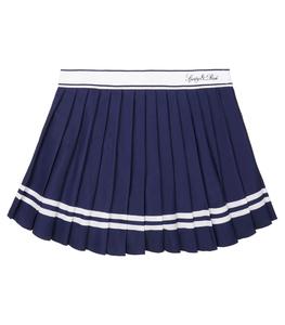 Sporty & Rich - Femme - M - Jupe Vendome Script Pleated Navy - Bleu