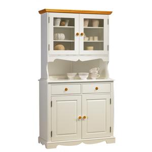 Buffet Vaisselier Blanc et Miel 4 Portes