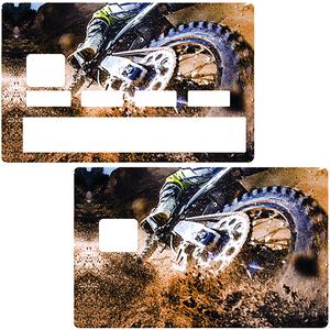 Sticker pour carte bancaire, MOTO CROSS - enduro