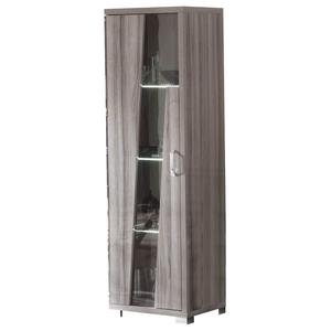 Dita - vitrine 1 porte gauche aspect noyer gris foncé