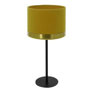 ART DECO-Lampe à poser Velours/Laiton/Métal H40cm Jaune