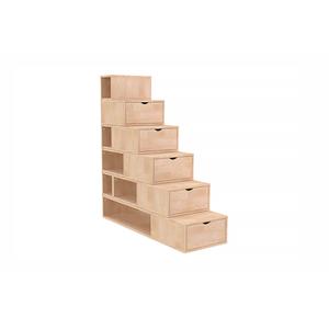 Escalier cube de rangement hauteur 150cm - Brut (sans vernis)
