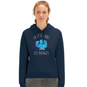 Sweat À Capuche Femme - La Tête Dans Les Nuages - Navy - Taille S