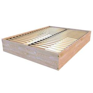 Lit coffre 2 places bois massif robuste - 140x190 - Brut (sans vernis)