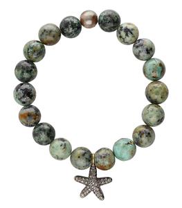 Catherine Michiels - Femme - Bracelet en perles Starfish - Bleu