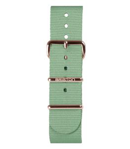 Briston - Femme - Bracelet de montre Vert d’eau et Boucle Or Rose - Vert
