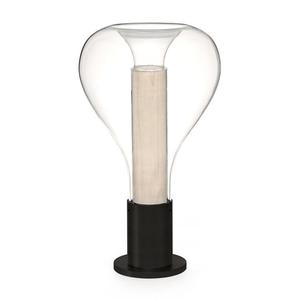 ERIS-Lampe à poser dimmable Bois / Verre H40cm Blanc