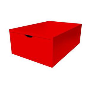 Cube de rangement bois 75x50 cm + tiroir Rouge